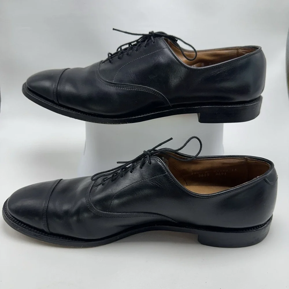 Allen Edmonds Park Avenue 5615 Men 11.5A Black Leather Captoe Oxford Dress Shoes